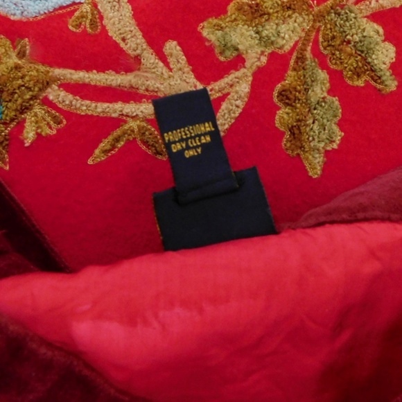 Plenty by TRACY REESE Red Wool Floral Embroidered Appliqued Skirt Size 4 - Picture 12 of 13